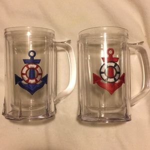 Pair of Anchor & Life Buoy Tumbler Mugs -New
